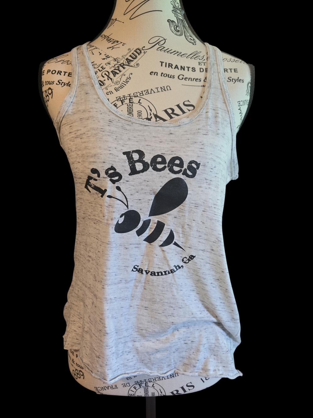 Bella Canvas Heathered White Graphic Bee Tank